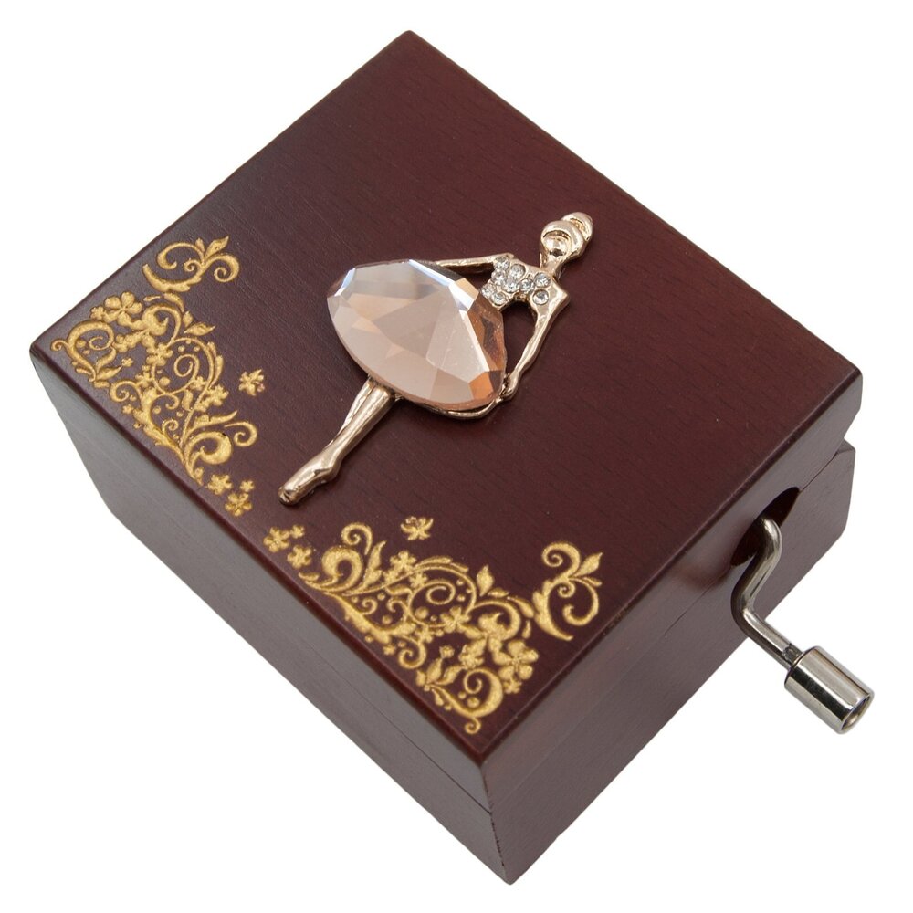 4446 Mini Handcrank Music Box Tune of Happy BirthdayBallerine